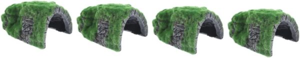 Yardwe 4pcs Tortoise Hiding from House Delicate Reptile Cave Terrarium Reptile Hide Caves Tortoise Hideout Bearded Dragon Hides and Caves Large Reptile Accessories for Habitat Resin